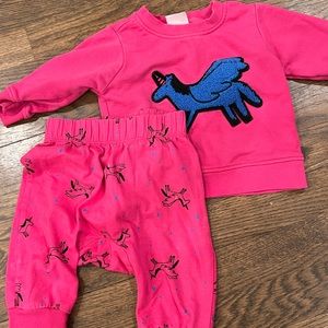 Hanna Andersson 6-12 months pink unicorn set
